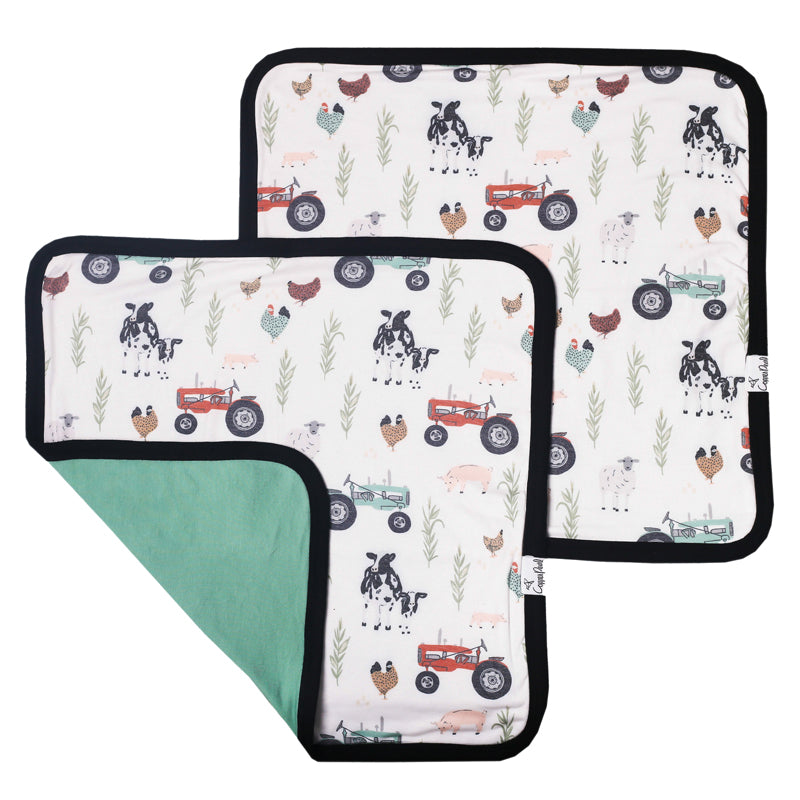 Copper Pearl Lovey 3 Layer Comfort Blanket - Tractor - 2 Pack