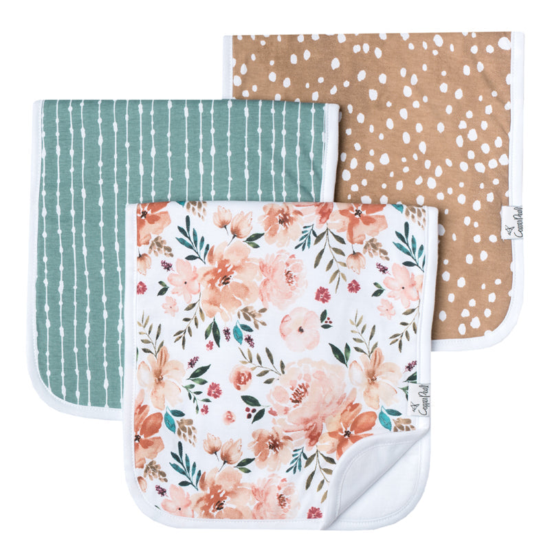 Copper Pearl Premium Burp Cloths - Fawn - 3 Pack