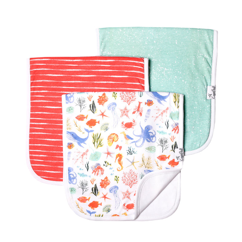 Copper Pearl Premium Burp Cloths - Nautical - 3 Pack