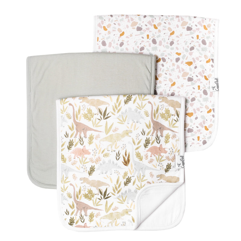 Copper Pearl Premium Burp Cloths - Rex - 3 Pack