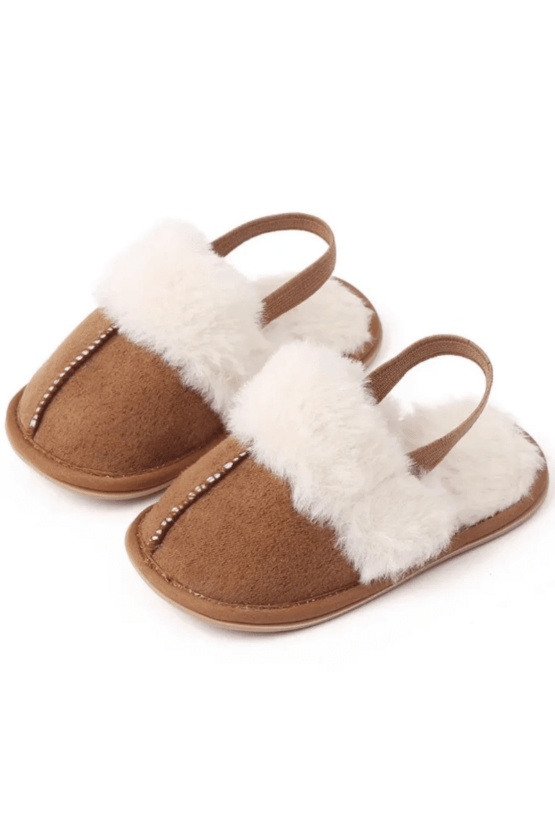 Cozy Crew Club - Fur Slippers for Babies & Toddlers - Beige, Brown or Pink