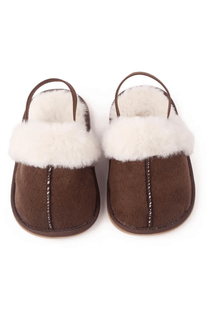 Cozy Crew Club - Fur Slippers for Babies & Toddlers - Beige, Brown or Pink
