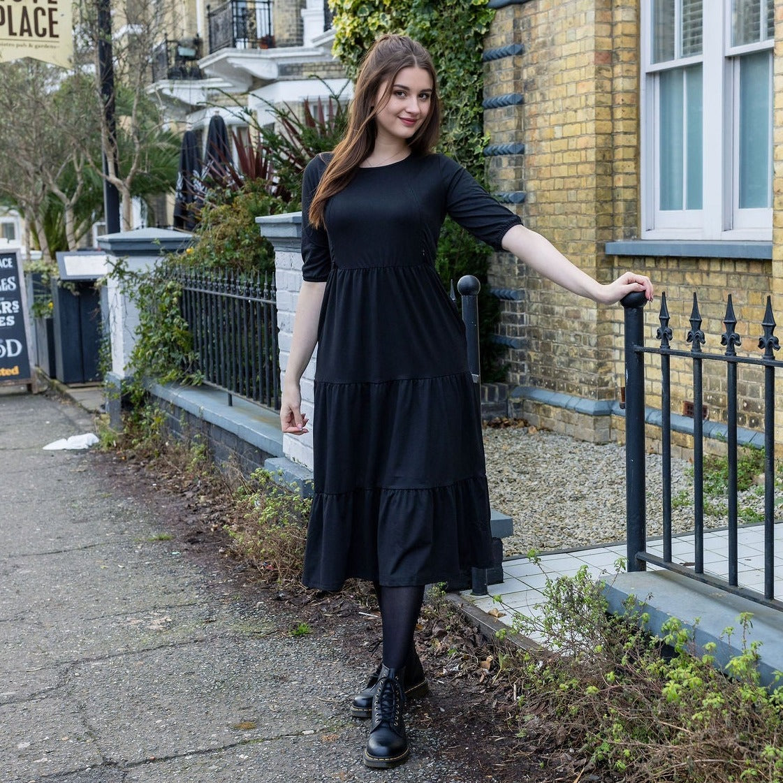 The Midi Breastfeeding Dress - Classic Black