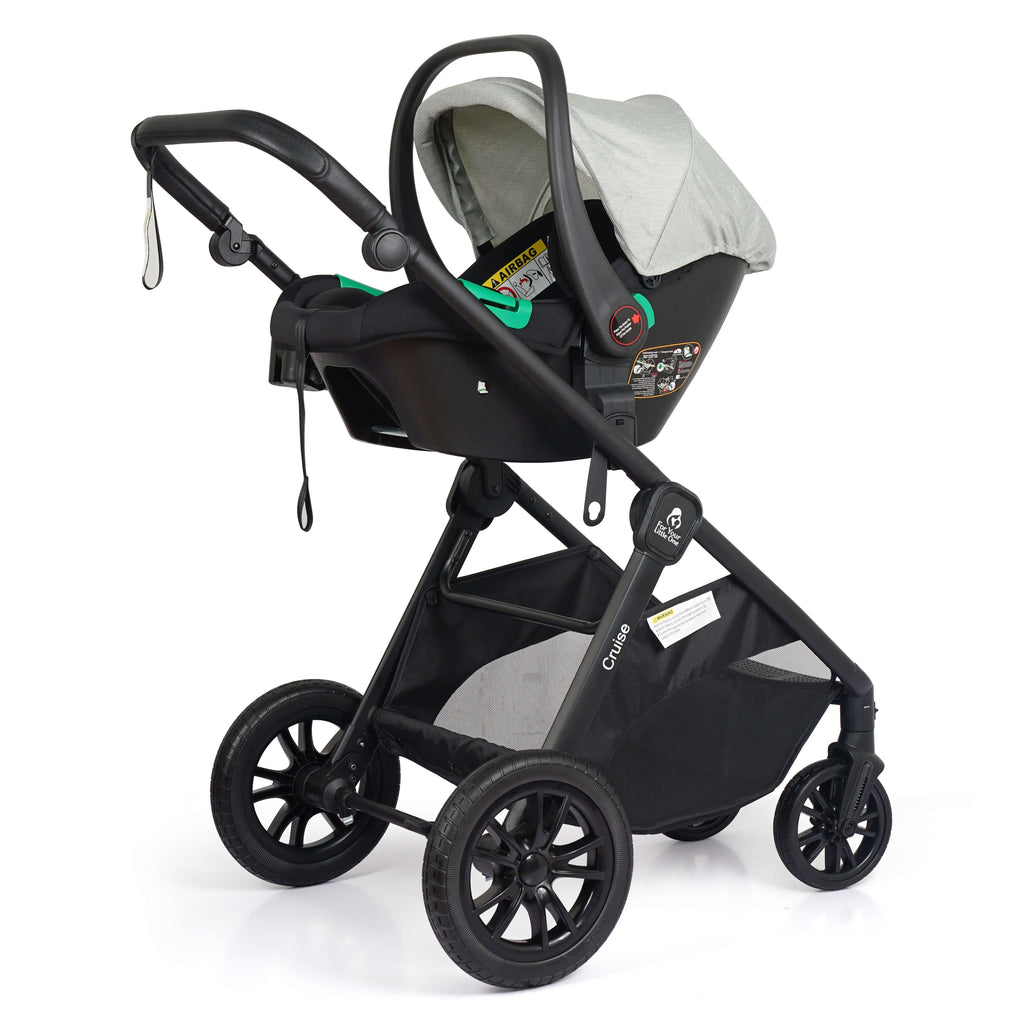 For Your Little One Cruise 3 In 1 Travel System With Car Seat And ISOFIX Base - Pebble Sage
