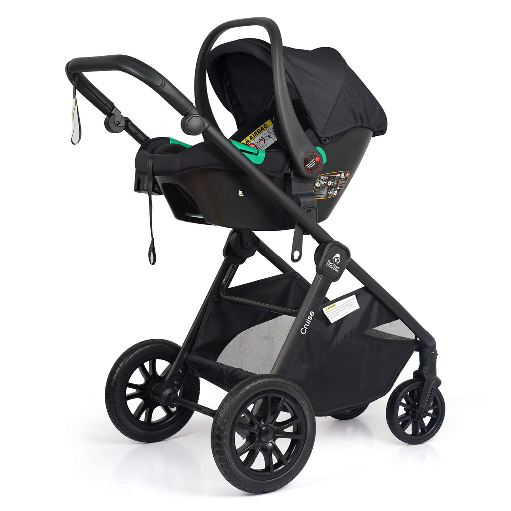 For Your Little One Cruise 3 In 1 Travel System With Car Seat And ISOFIX Base - Eclipse Black