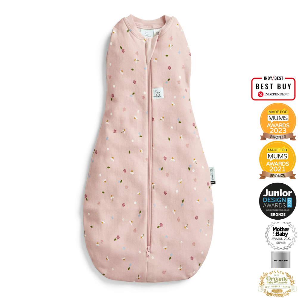 ergoPouch - Organic All Year Cocoon Swaddle Sleeping Bag - Daisy - 1.0 TOG