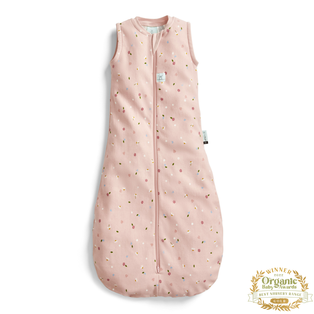 ergoPouch - Organic All Year Jersey Sleeping Bag - Daisy - 1.0 TOG