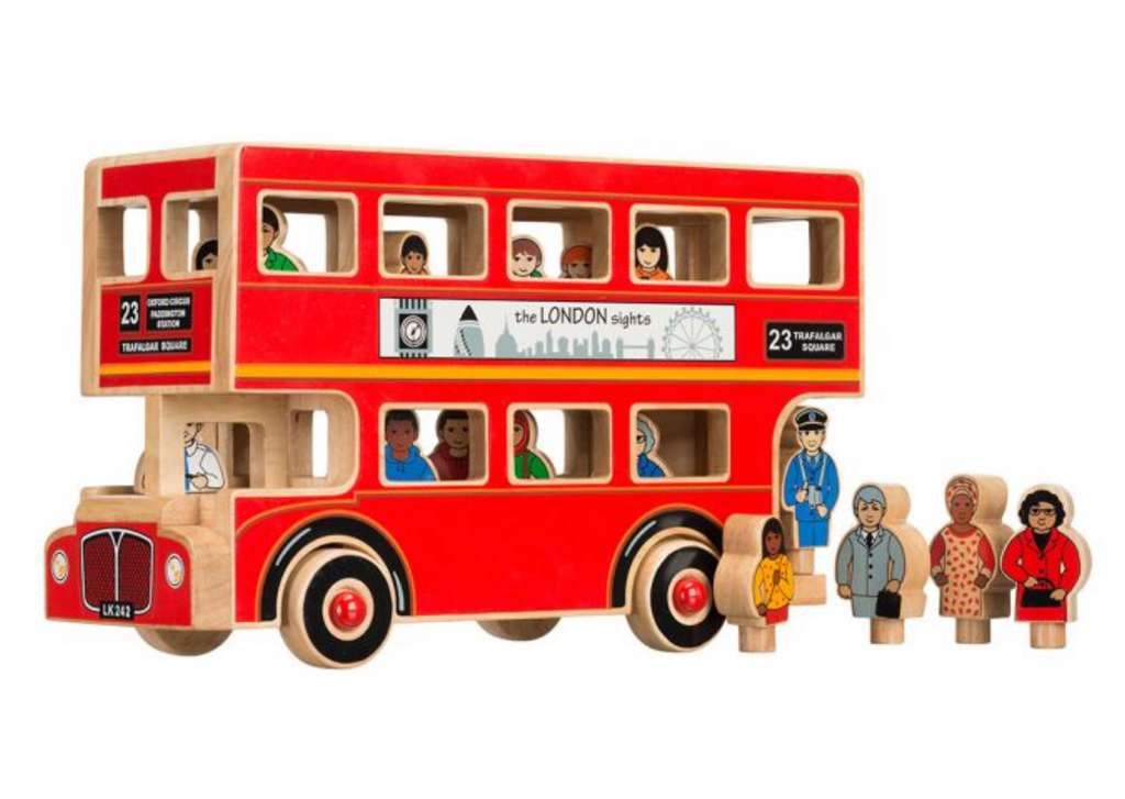 Deluxe Wooden London Bus Playset