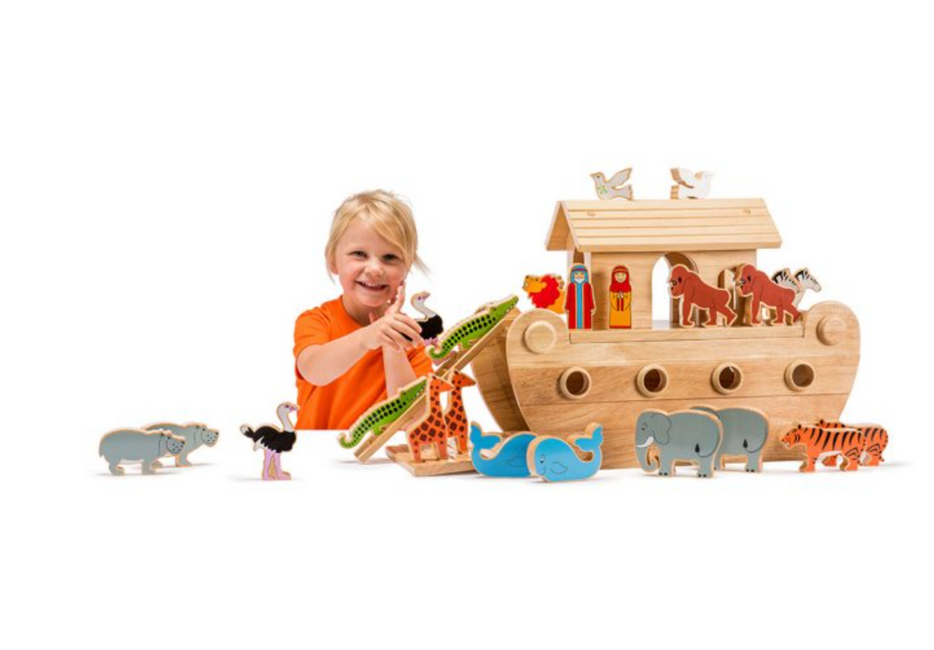 Deluxe Wooden Noah's Ark Playset - 24 Colourful Characters