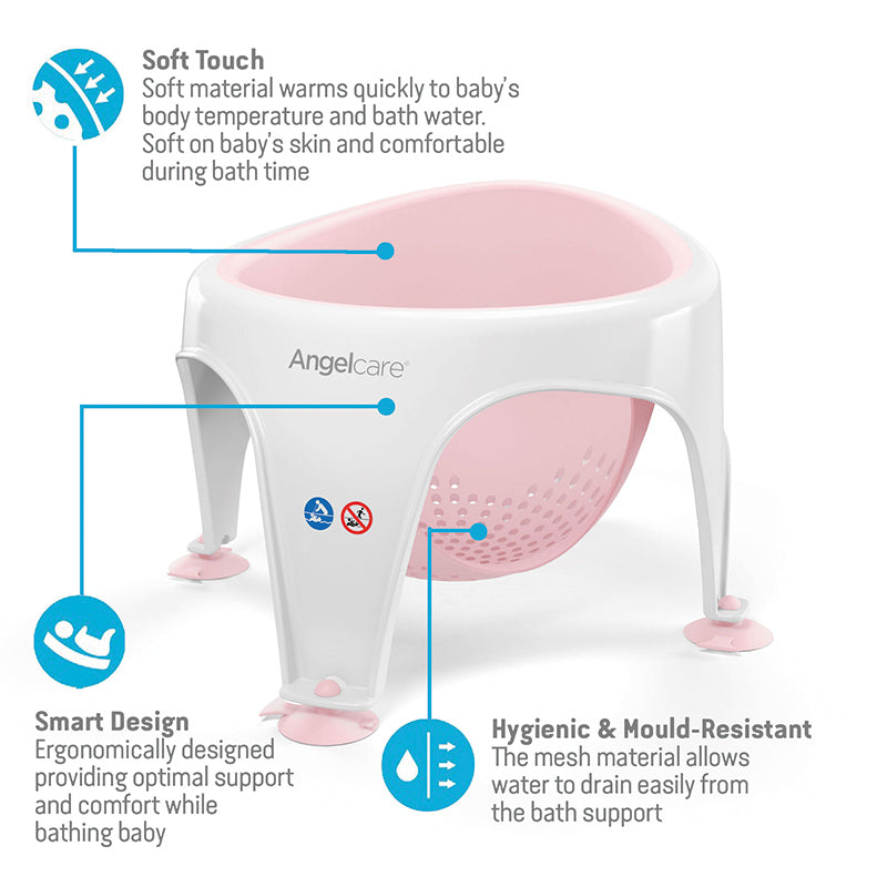 Angelcare Soft-Touch Baby Bath Seat - Pink