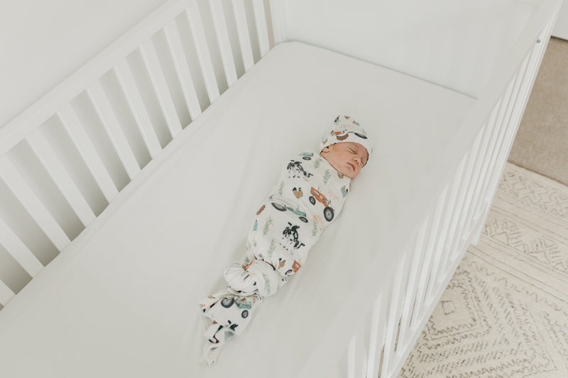 Copper Pearl Knitted Swaddle Blanket - Tractor