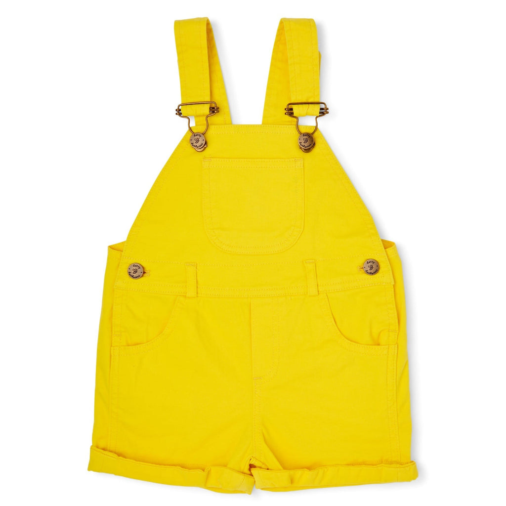 Dotty Dungarees Shorts - Sunshine Yellow