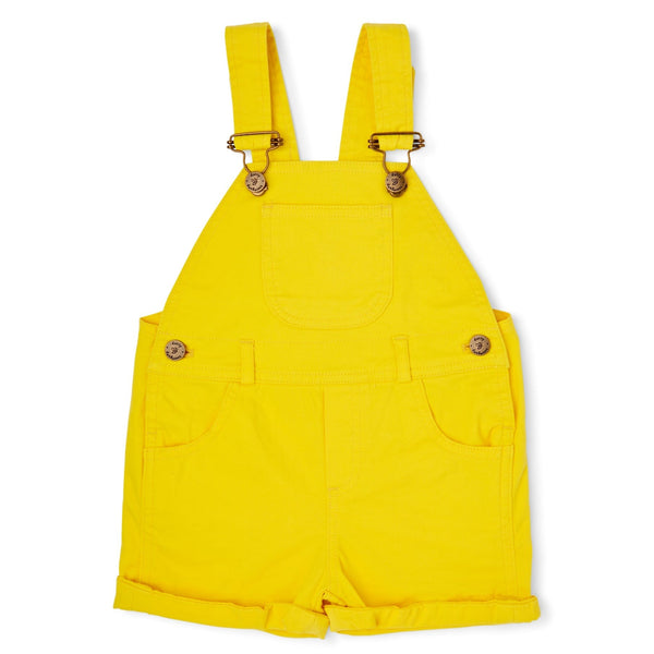 Dotty Dungarees Shorts - Sunshine Yellow