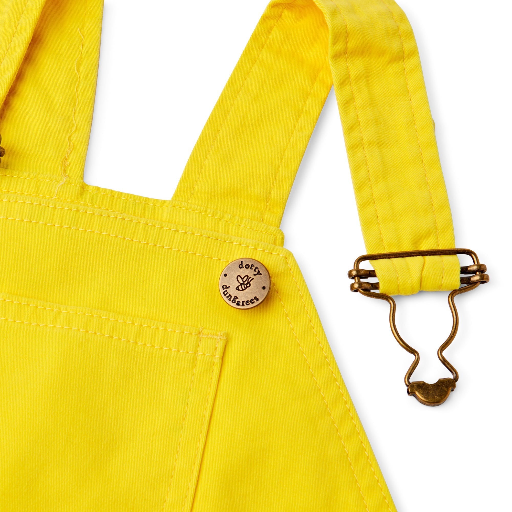 Dotty Dungarees Shorts - Sunshine Yellow
