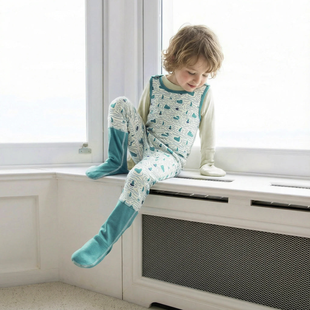 Dungaree Extender for Eczema Clothing Anti Scratch Footed Dungarees - Crocodile Print