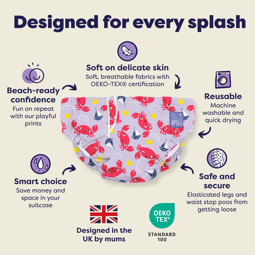 Bambino Mio Reusable Swim Nappy - Crab Cove