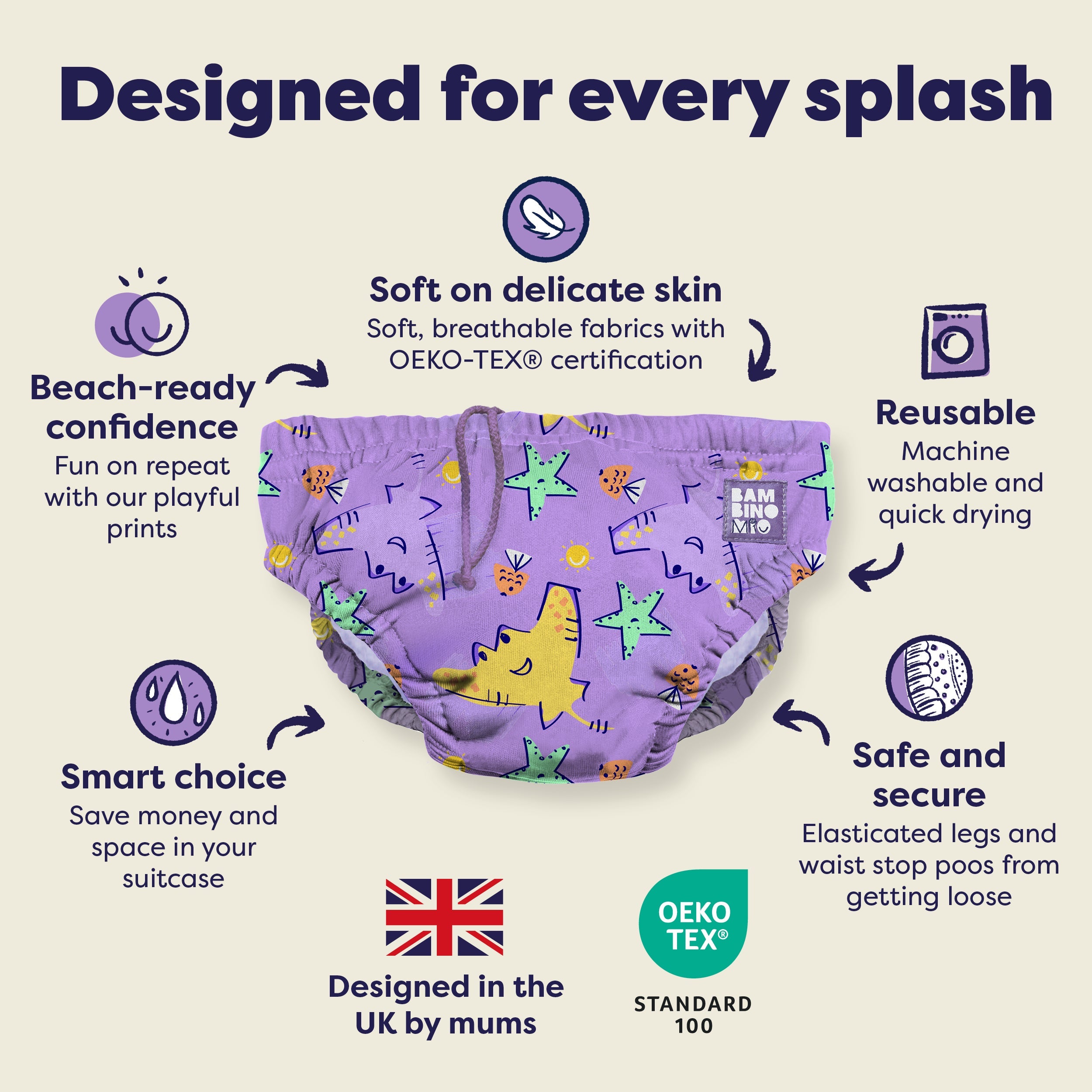 Bambino Mio Reusable Swim Nappy - Flame