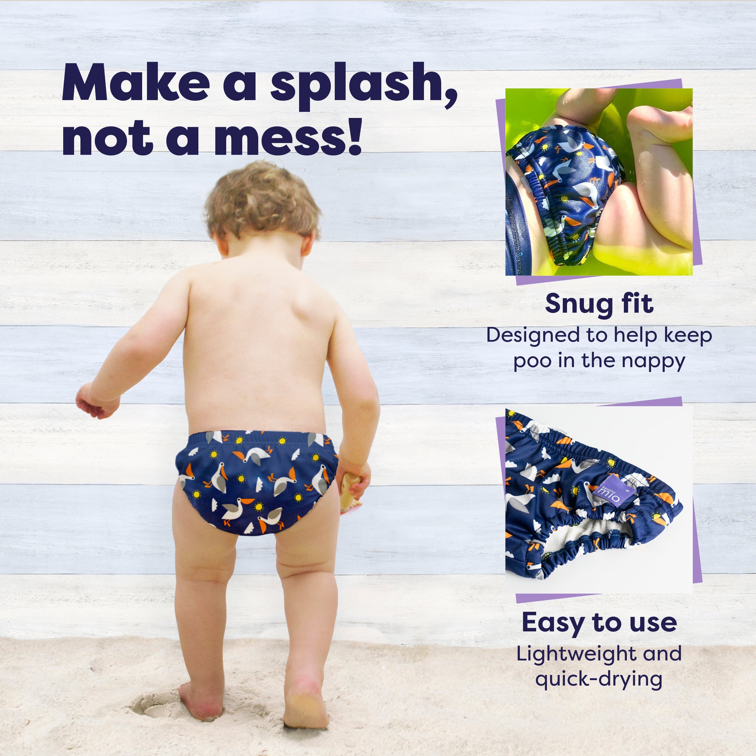 Bambino Mio Reusable Swim Nappy - Pelican Pier