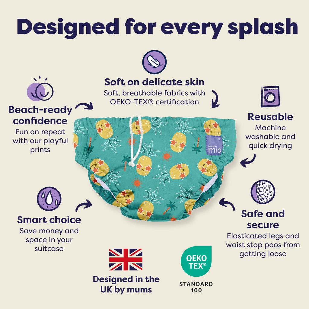 Bambino Mio Reusable Swim Nappy - Pineapple Party / Tropical