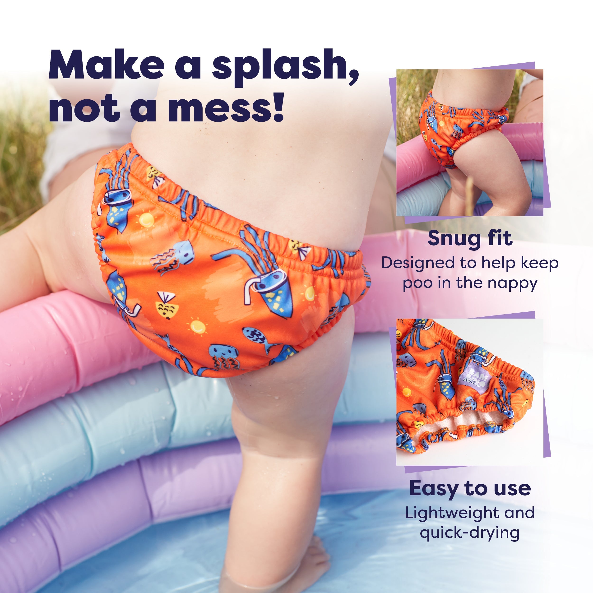 Bambino Mio Reusable Swim Nappy - Stretch / Wave Patrol