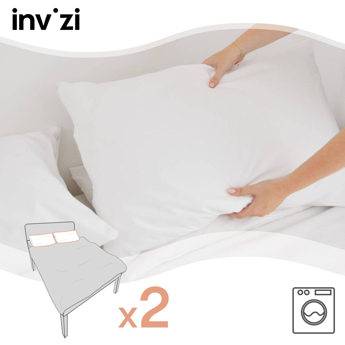 Invizi Waterproof Pillow Cases - Twin Pack