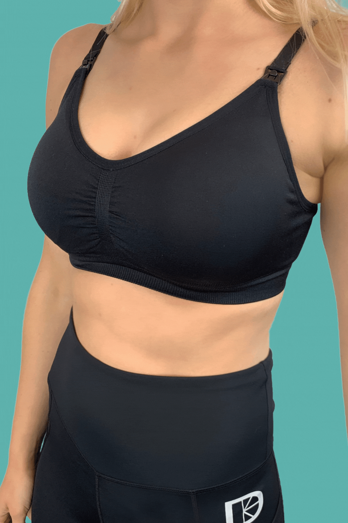 Everyday Seamfree Maternity & Nursing Bra in B to F Cup - Black