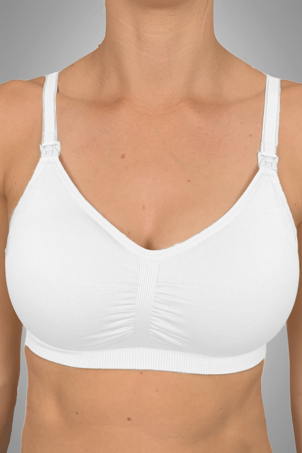 Everyday Seamfree Maternity and Nursing Bra in B to F Cup - White
