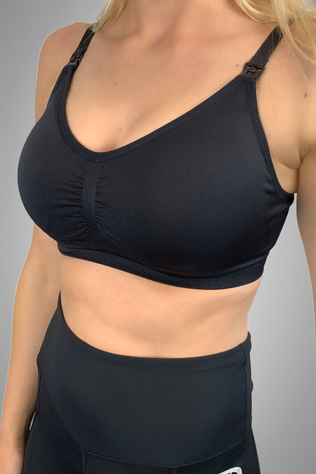 Everyday Seamfree Maternity & Nursing Bra in B to F Cup - Black