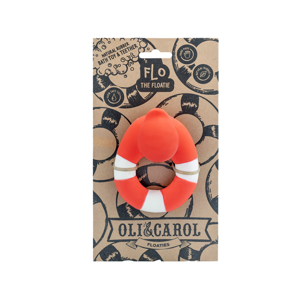 Oli & Carol Floatie Duck Red Bath Toy / Teether