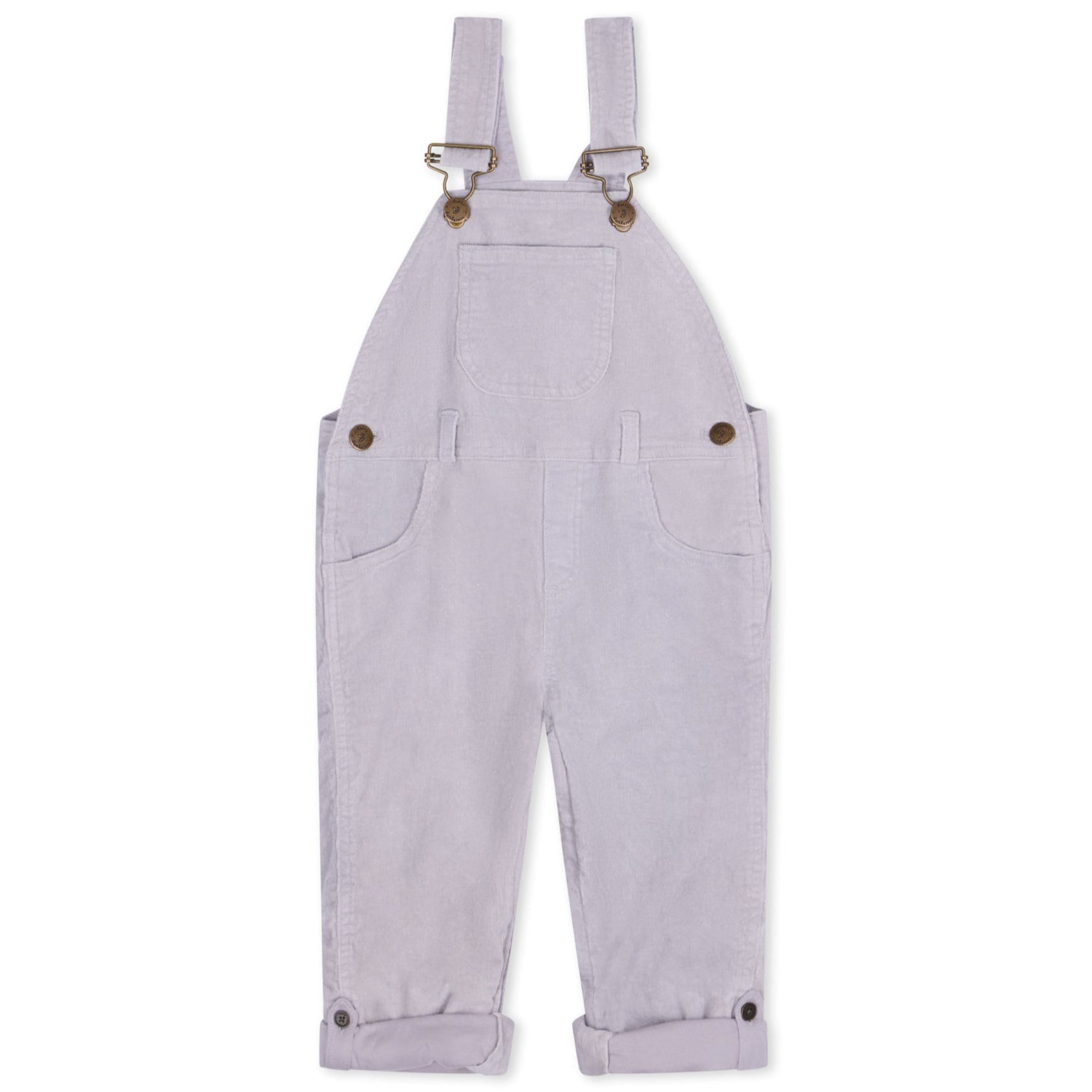 Dotty Dungarees Corduroy Dungarees - Fog (Pale Grey)