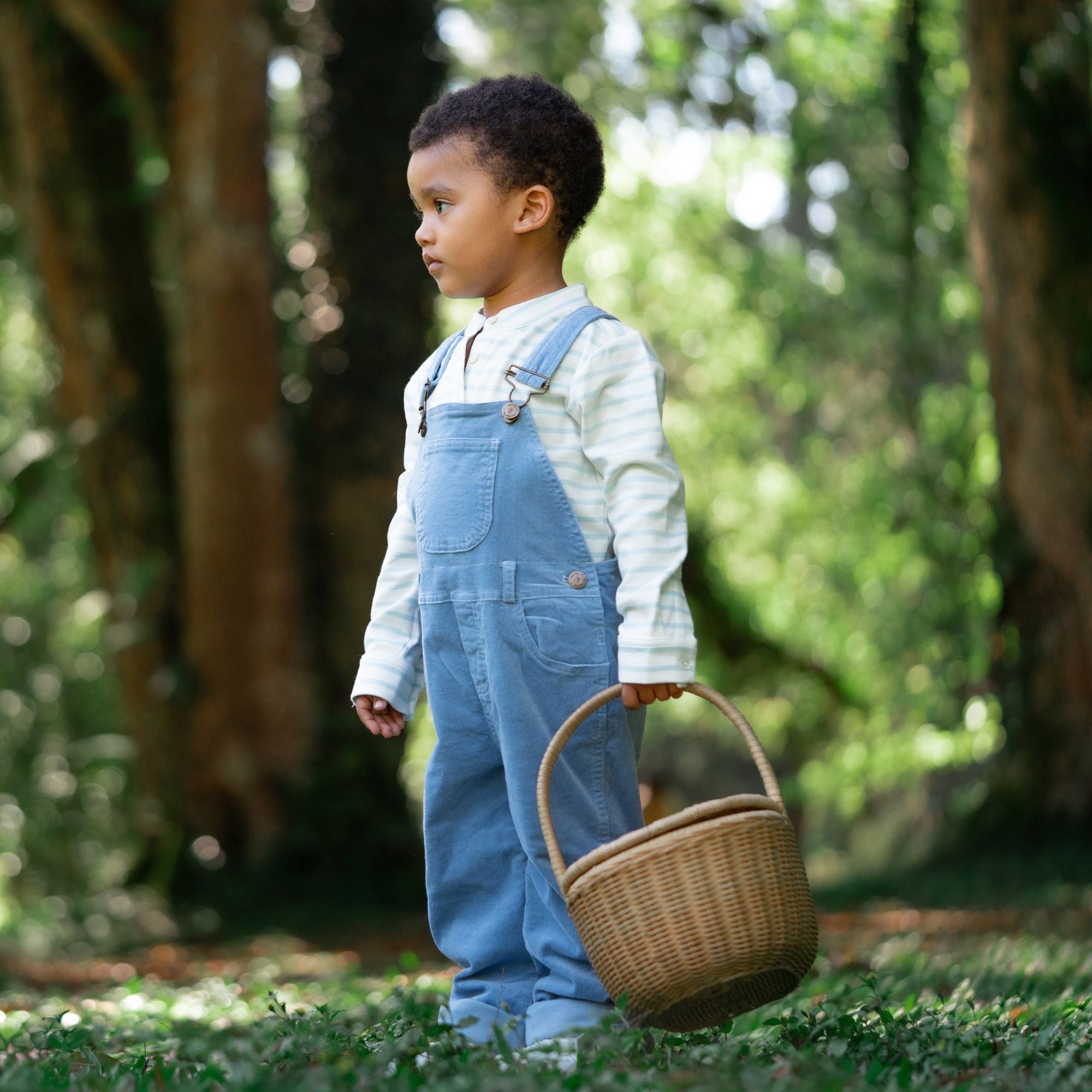 Dotty Dungarees Corduroy Dungarees - Forget-Me-Not