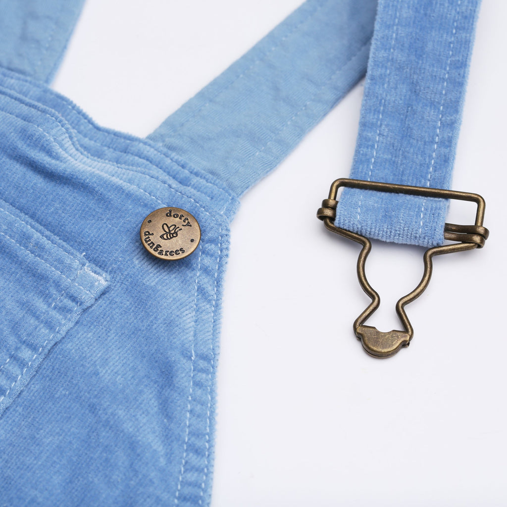 Dotty Dungarees Corduroy Dungarees - Forget-Me-Not