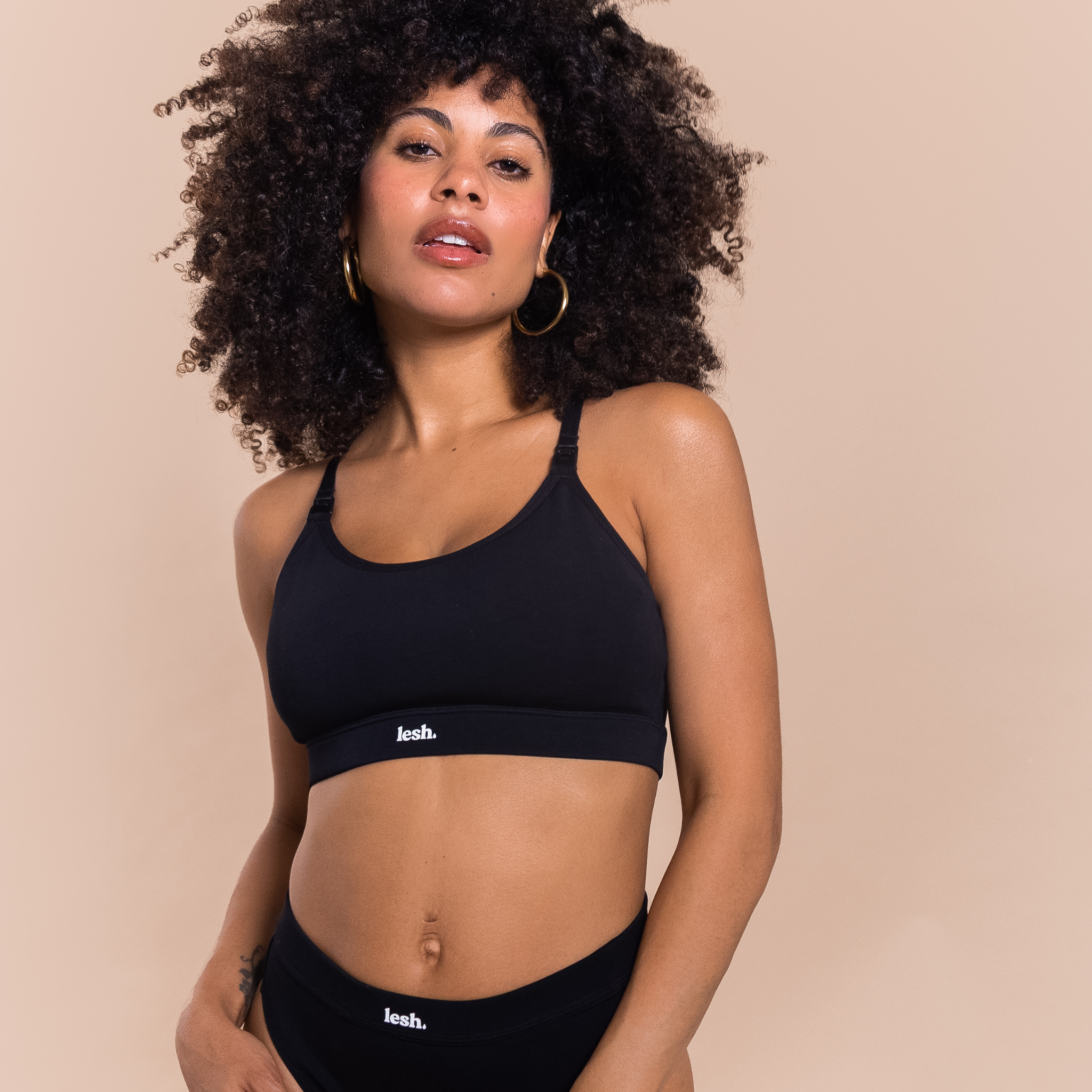 LESH - Freeflo 2.0 Leakproof Nursing Bra - Black / Pink / Beige