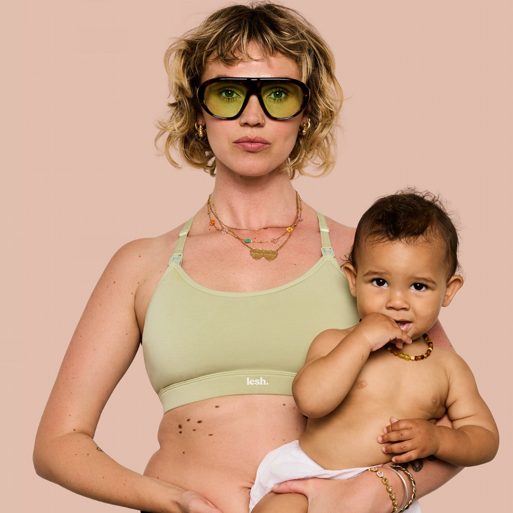 LESH - Freeflo 2.0 Leakproof Nursing Bra - Black / Pink / Beige