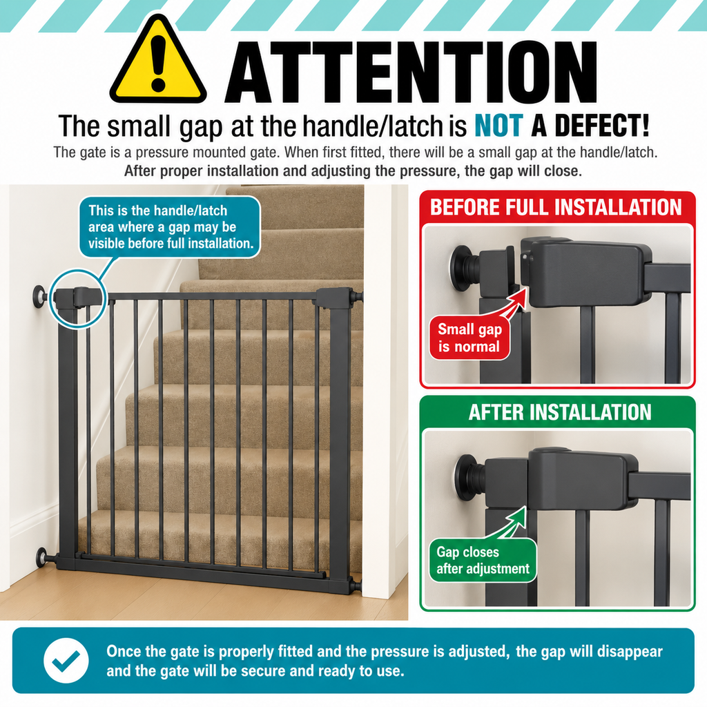 For Your Little One Baby Safety Stair Gate Pressure Fit - Extra Wide
