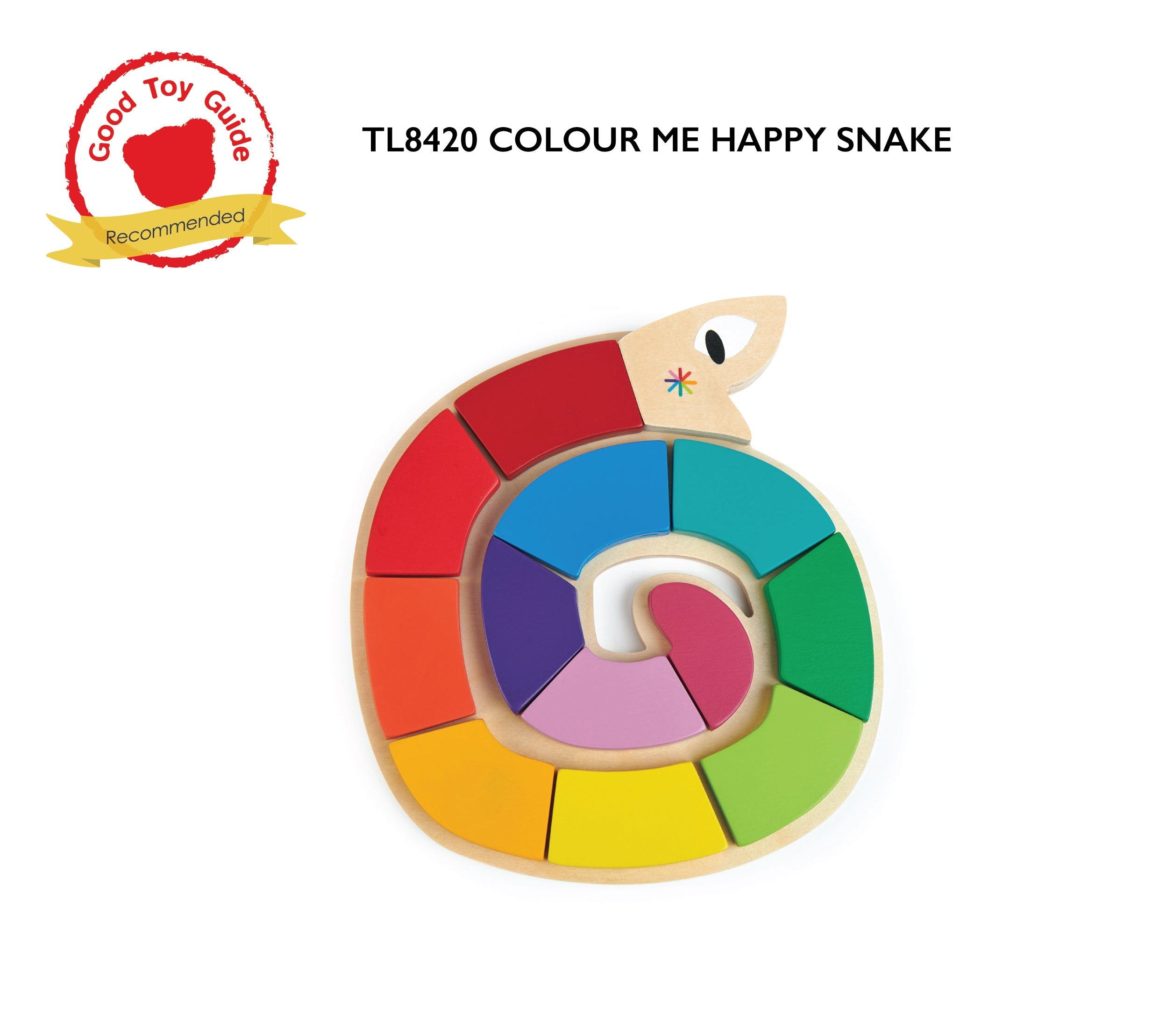 Tender Leaf Toys Colour Me Happy Wooden Snake Puzzle