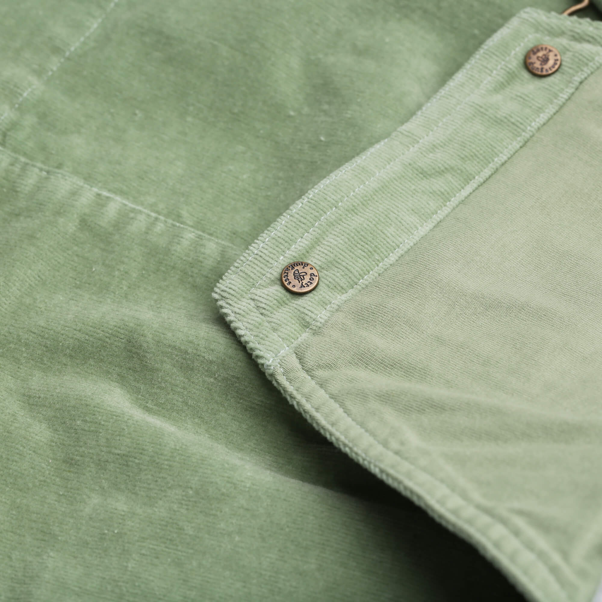 Dotty Dungarees Corduroy Dress - Sage Green