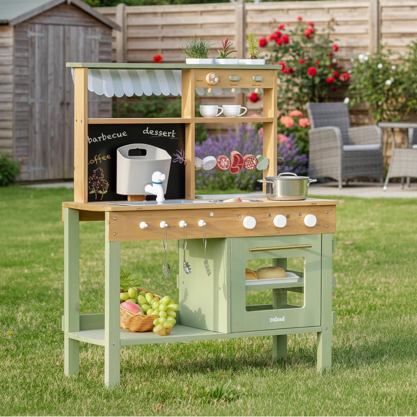 Wooden Outdoor Mud Play Kitchen – Green