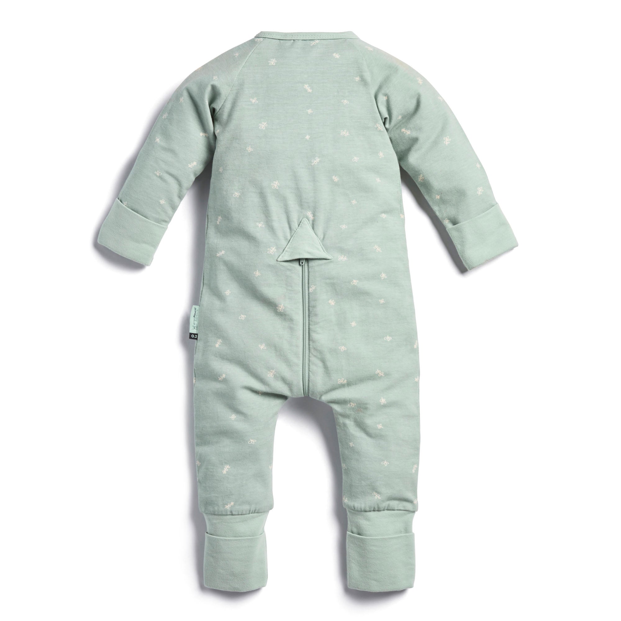 ergoPouch - Organic Layers Long Sleeve Babygrow Sleepsuit Sage - Mild 0.2 TOG