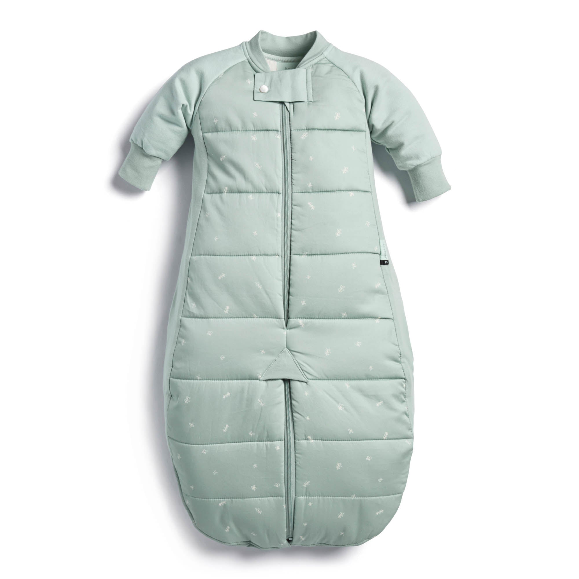 ergoPouch - Organic Winter Long Sleeved 2 in 1 Sleeping Suit Bag - Sage - 2.5 TOG