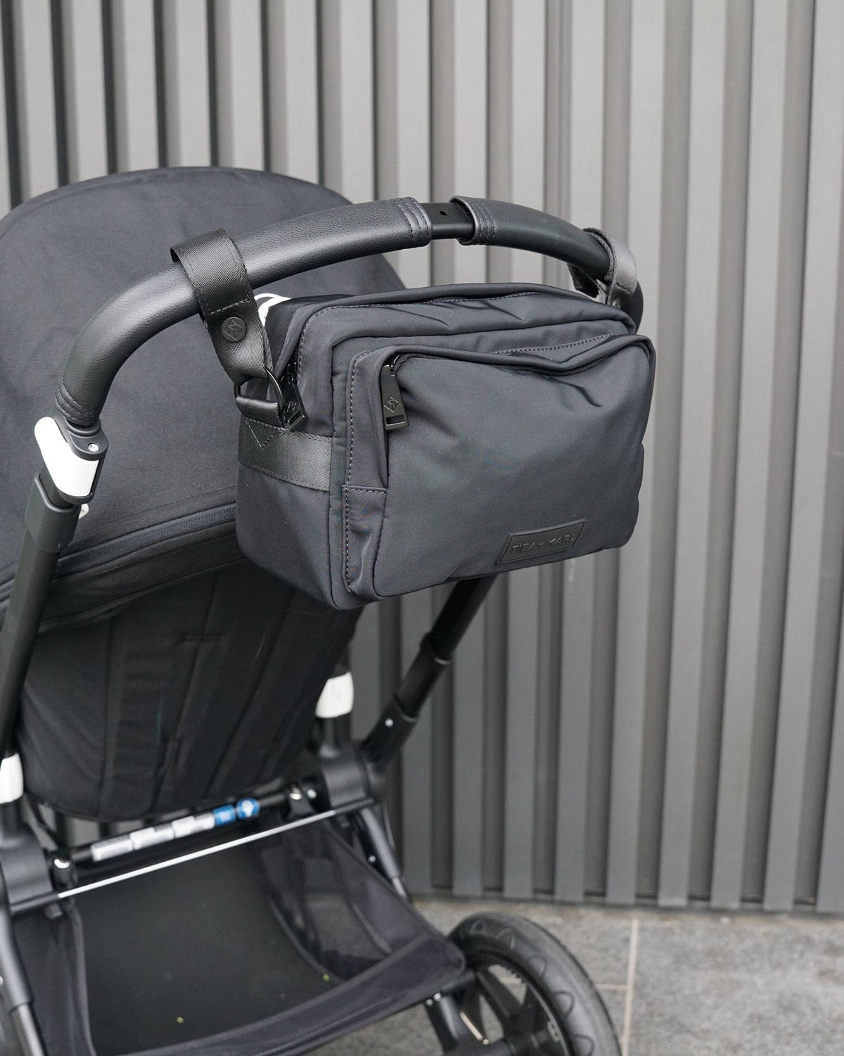 Tiba+Marl Hiro Buggy/Pushchair Organiser / Changing Bag - Black