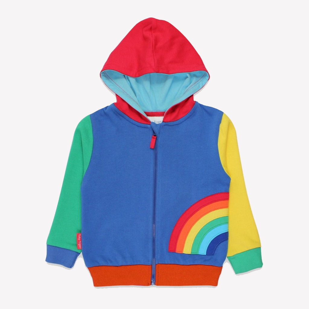Toby Tiger Organic Applique Hoodie - Rainbow