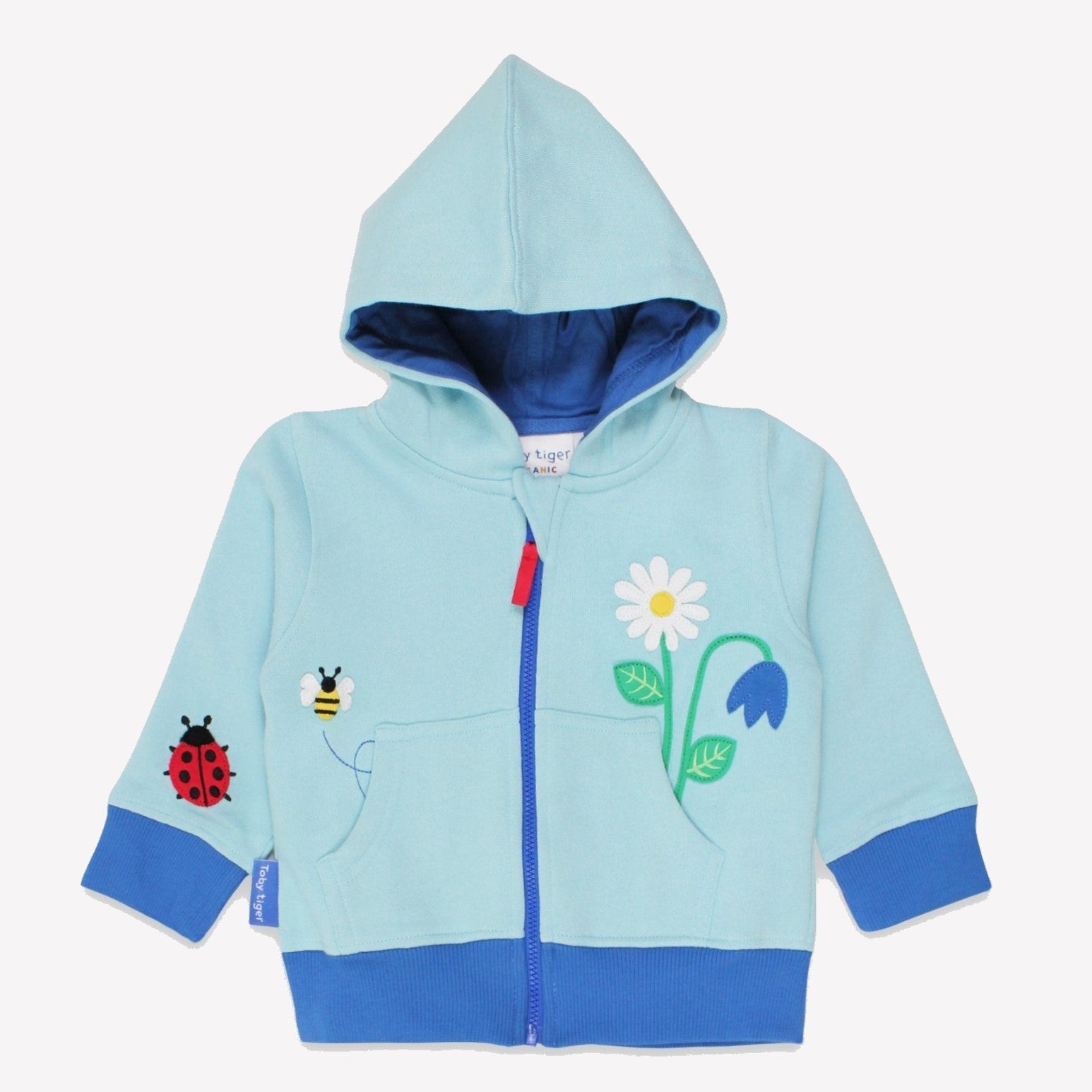 Toby Tiger Organic Applique Hoodie - English Garden