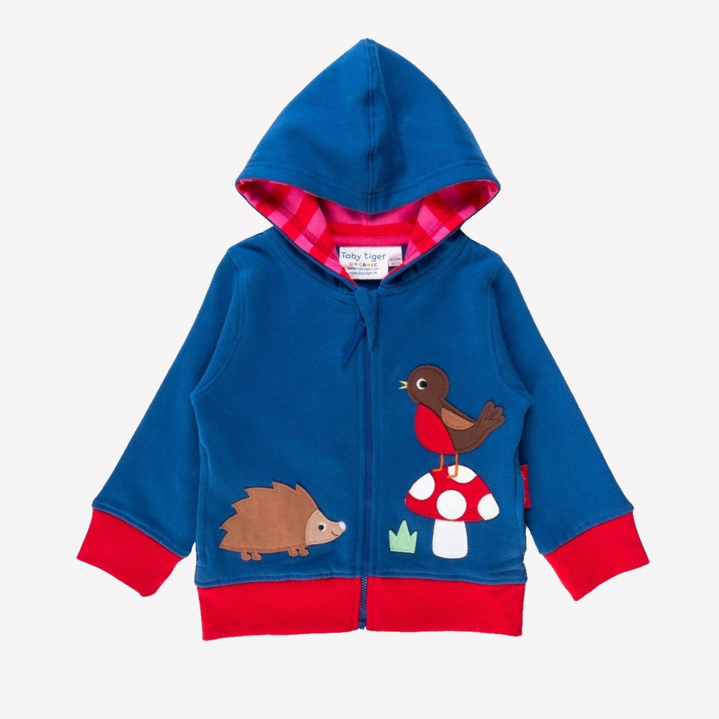 Toby Tiger Organic Applique Hoodie - Floral Mushroom