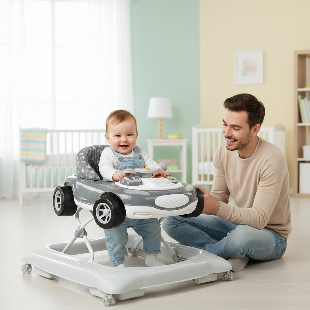 Jane Auto Sport Car Baby Walker - Grey