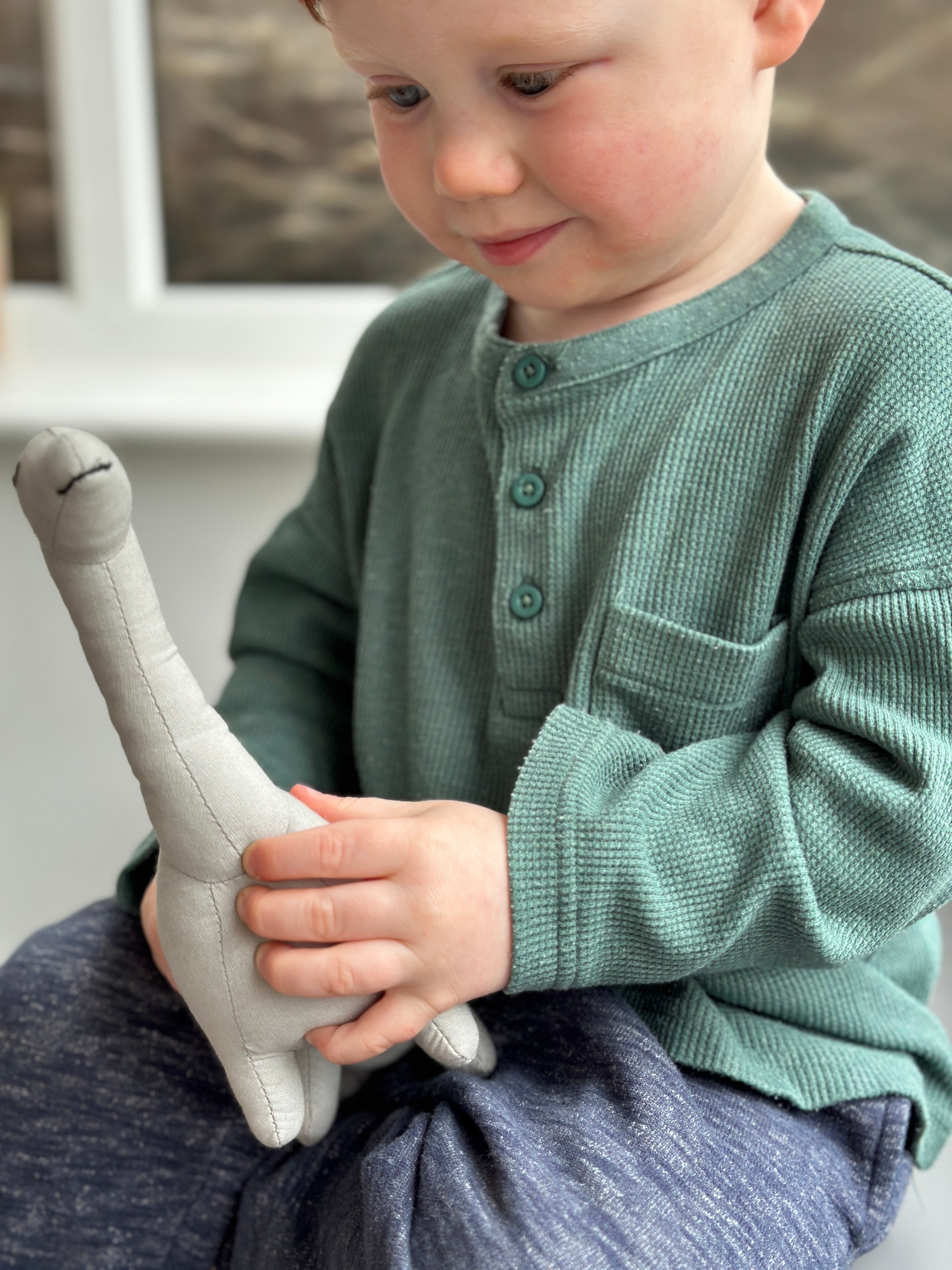 ThreadBear Design Bronty Linen Dinosaur Toy