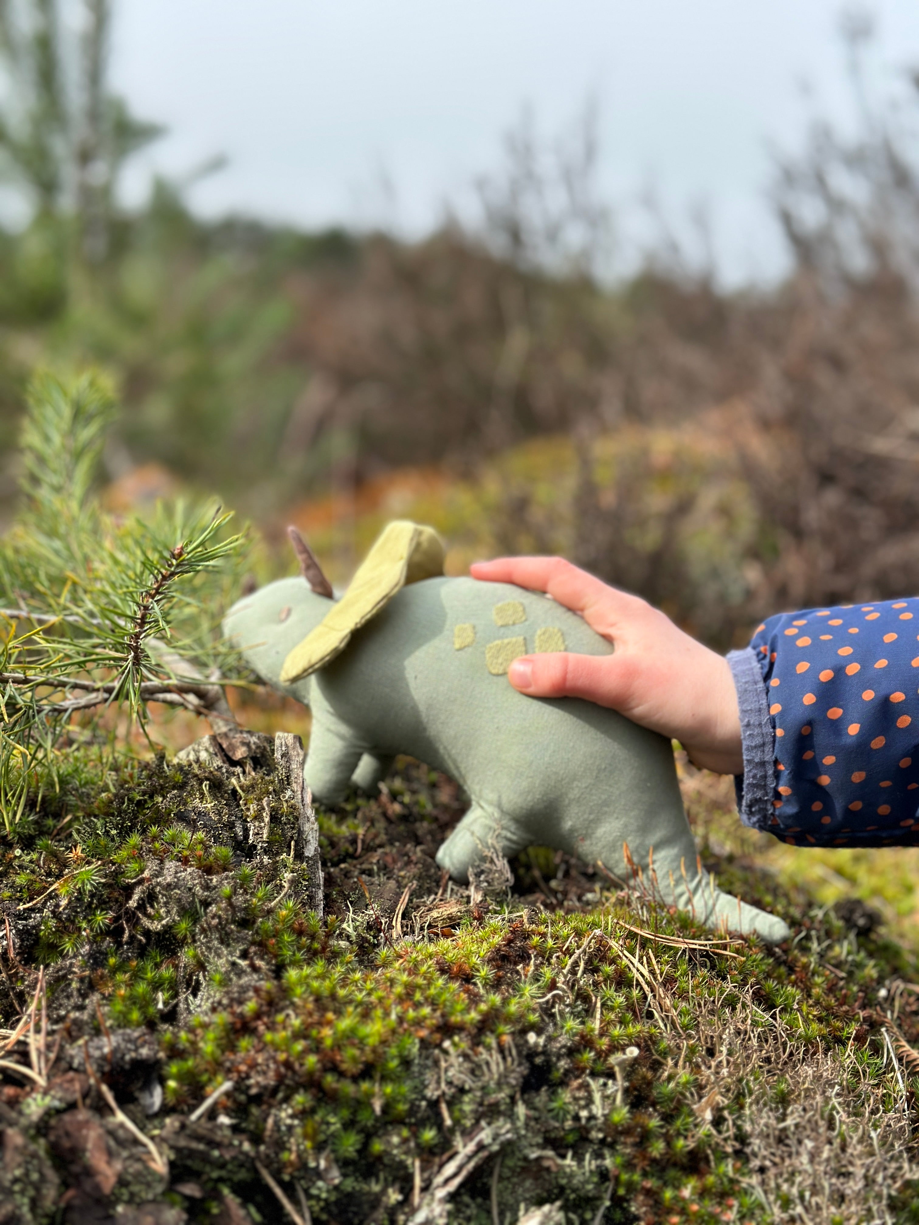 ThreadBear Design Trike Linen Dinosaur Toy