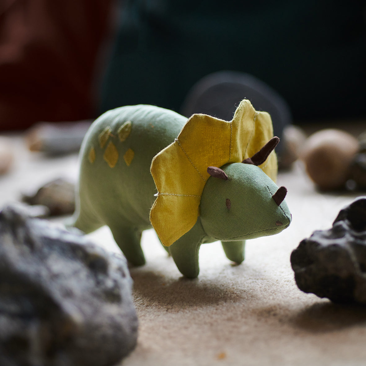 ThreadBear Design Trike Linen Dinosaur Toy