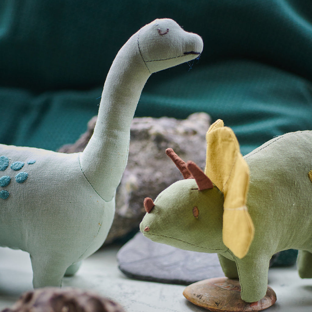 ThreadBear Design Trike Linen Dinosaur Toy