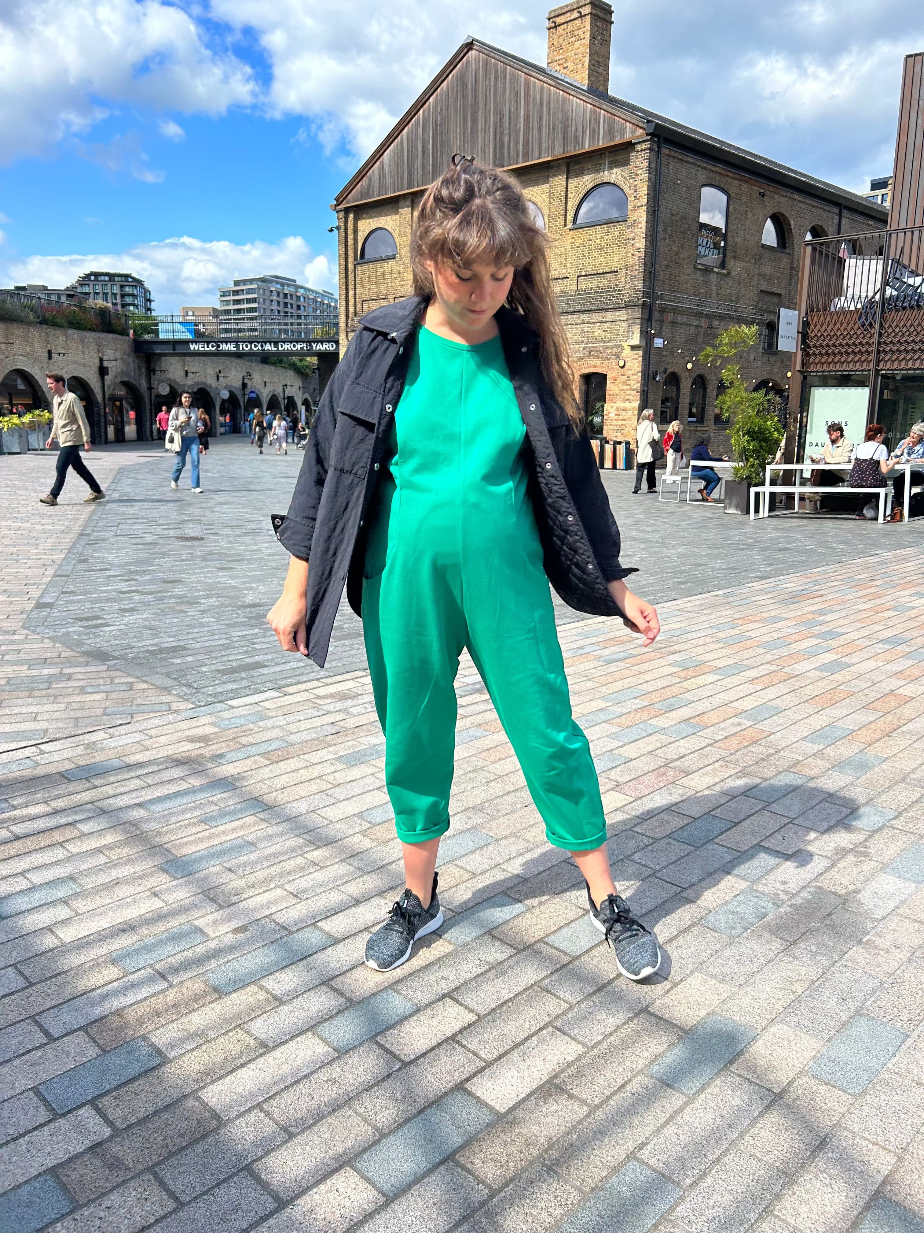 Journy Etta Jumpsuit - Maternity + Breastfeeding Friendly - Green French Terry